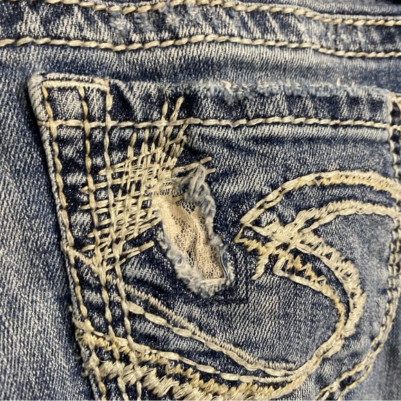 Silver Tuesday Jeans distressed with under lace size 28/33 - Picture 6 of 11